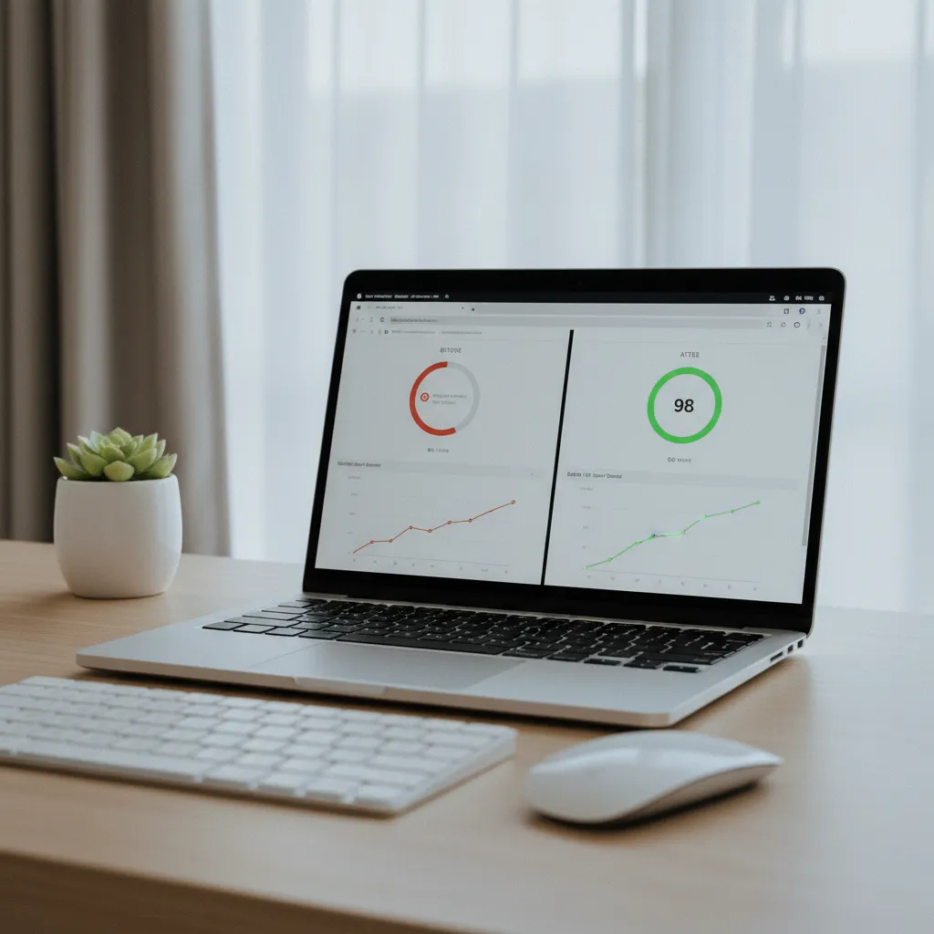 Comparaison avant et après activation du cache Redis sur les métriques de performance WordPress