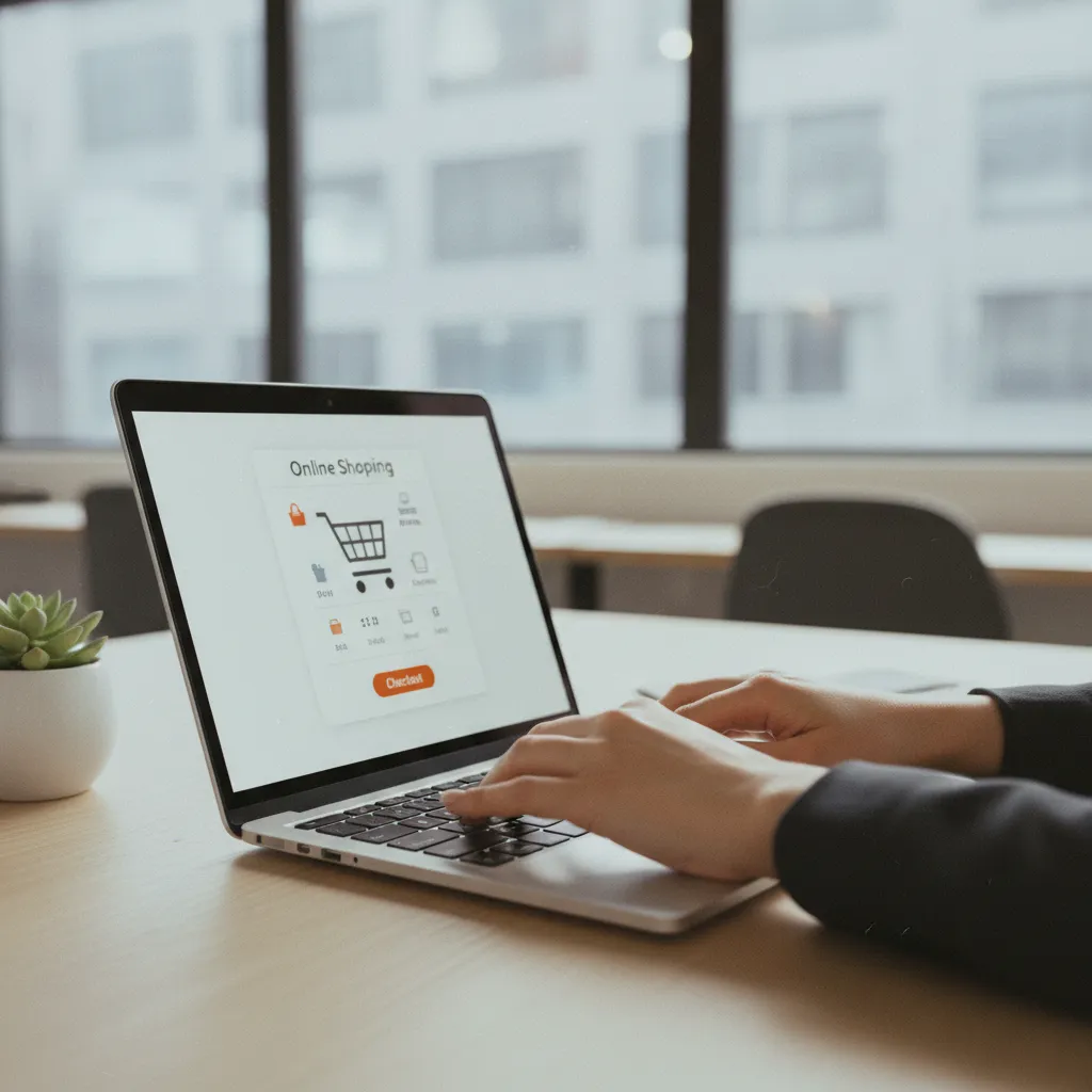 Configuration d une boutique en ligne depuis un bureau moderne et lumineux