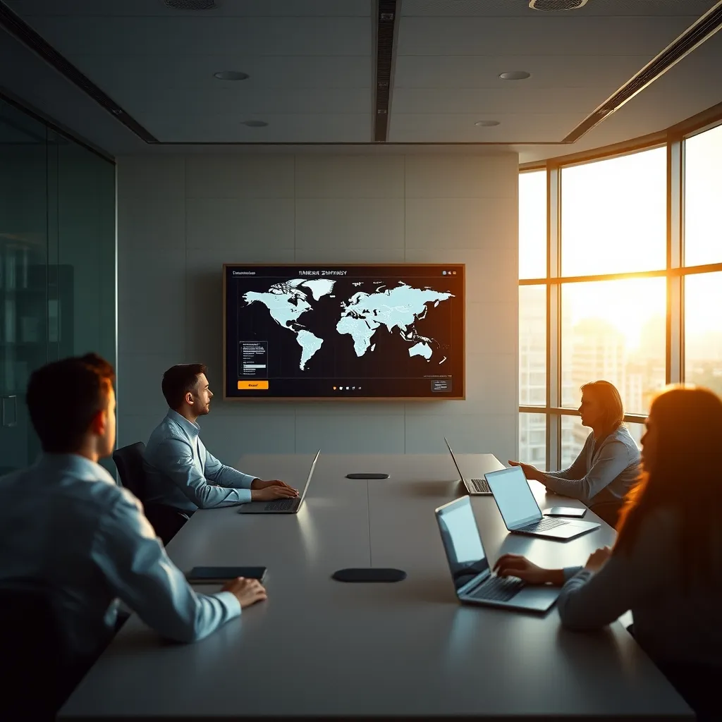 Réunion stratégique cybersécurité dans un grand groupe industriel français