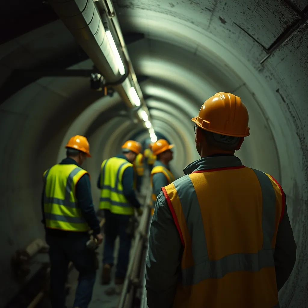 Les travaux de génie civil en tunnel se déroulent la nuit, entre la fin et la reprise du service voyageurs