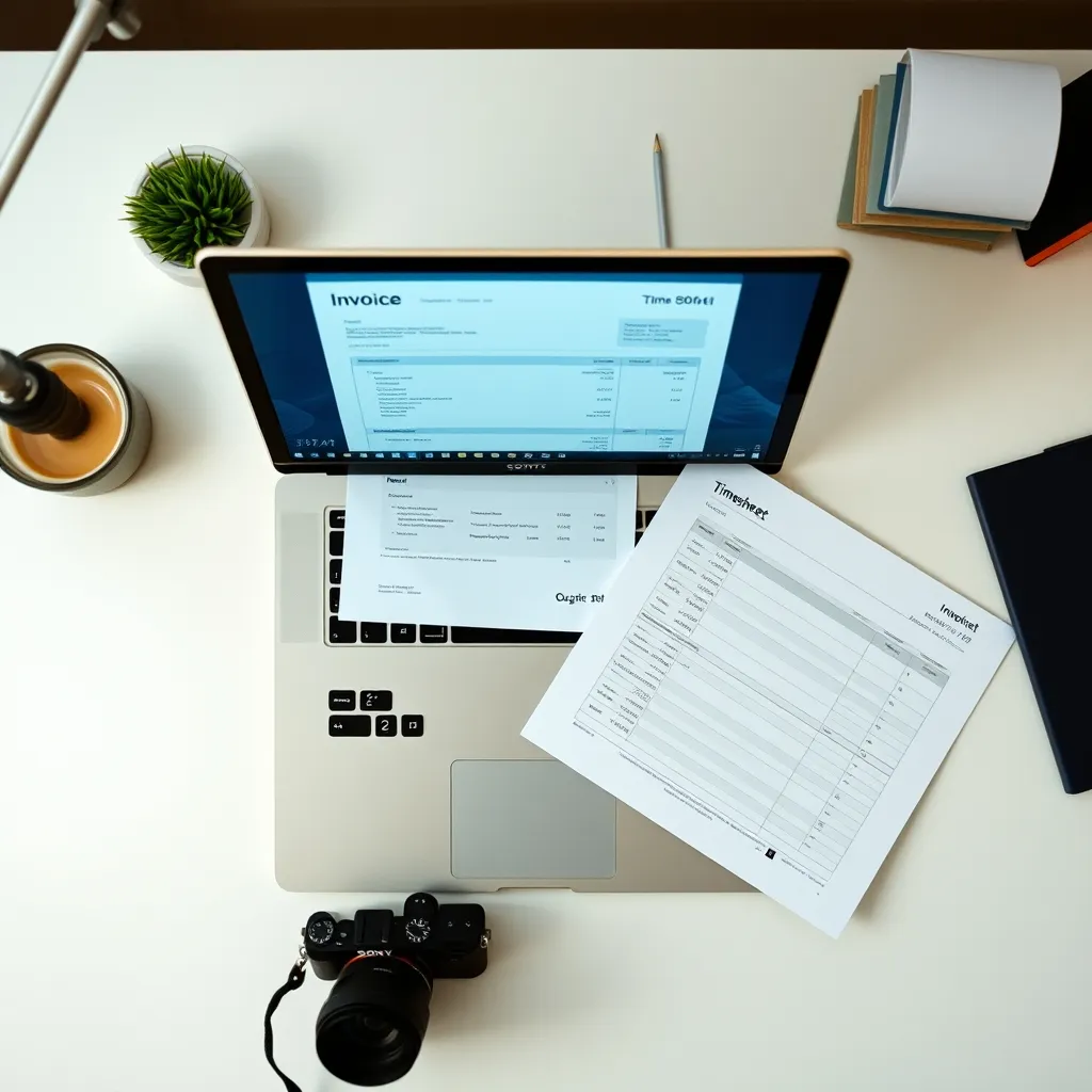 Relevé d'heures et facture côte à côte : la réalité du freelance qui facture en régie