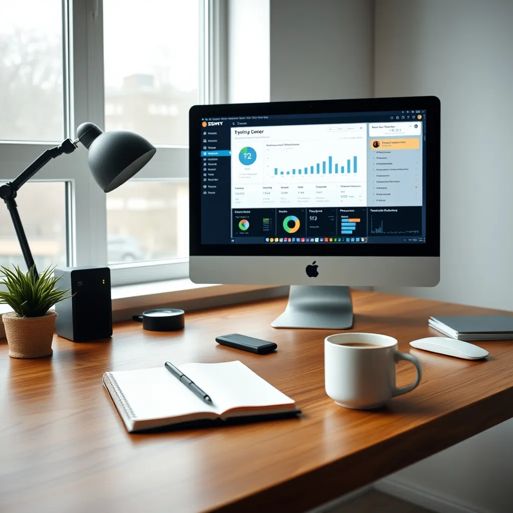 Poste de travail d'un consultant en sécurité informatique avec tableau de bord de supervision