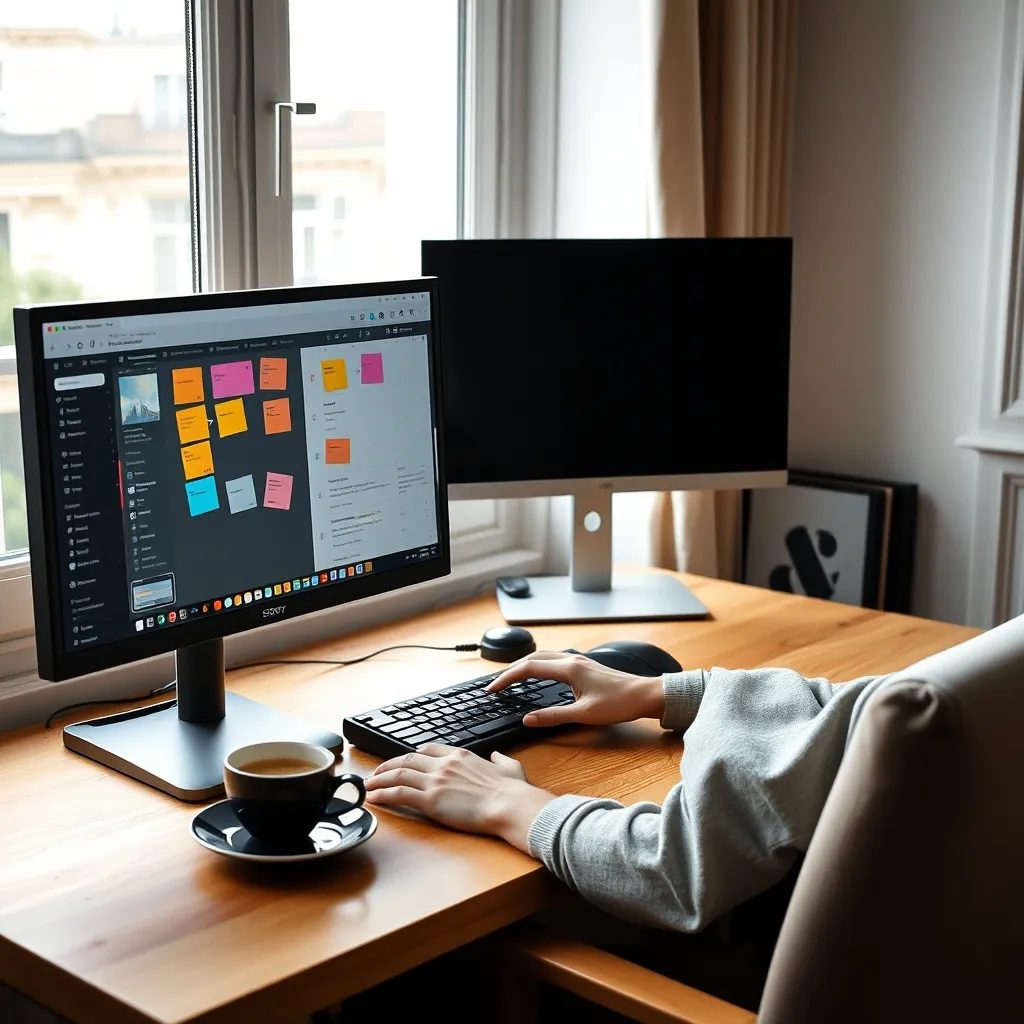 Un développeur freelance organise ses tâches projet sur son tableau de bord numérique