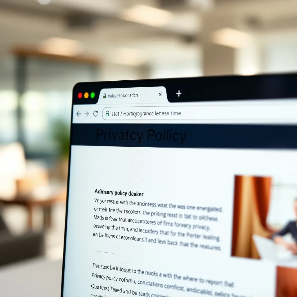 Page de politique de confidentialité mentionnant l'outil analytics utilisé