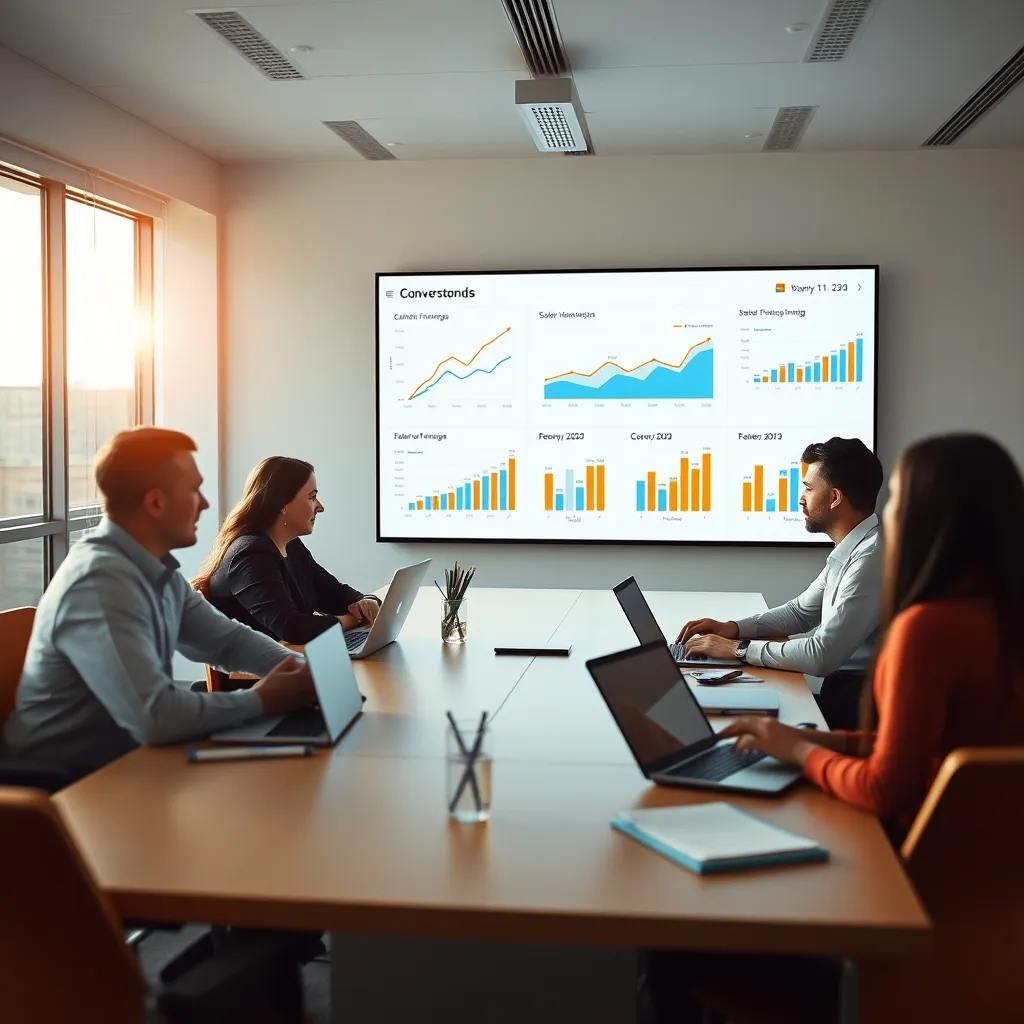 Réunion de pilotage e-commerce avec analyse des indicateurs de performance