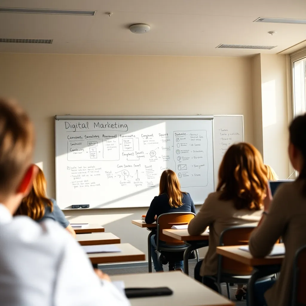 Cours de marketing digital dans un établissement de formation en France