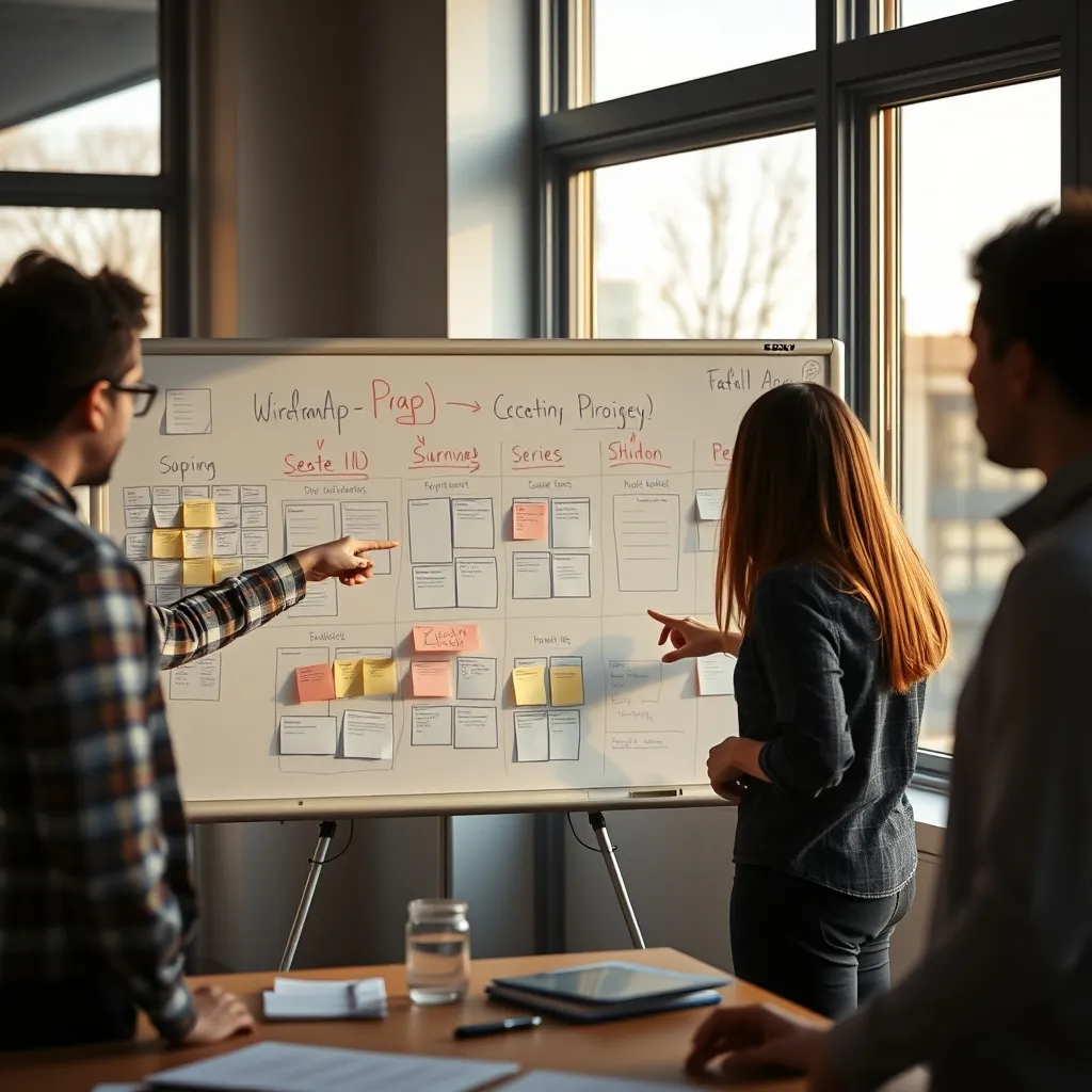 Session de cadrage fonctionnel avec wireframes pour une application mobile
