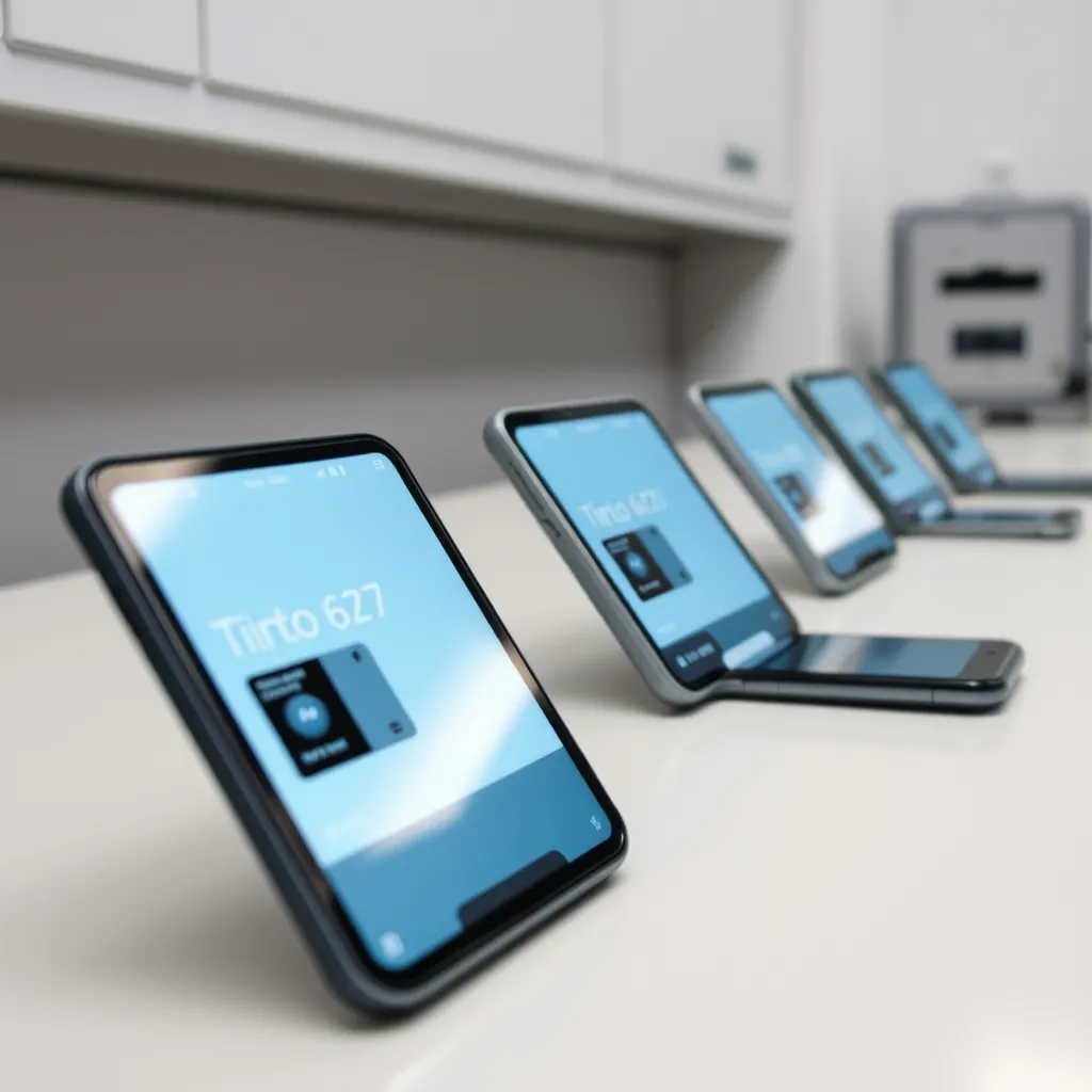 Phase de test d'une application mobile sur plusieurs appareils avant publication