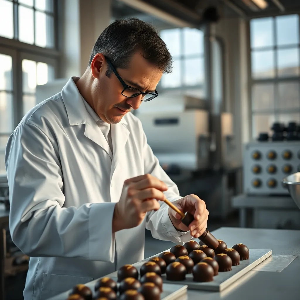 Travail artisanal du chocolat dans un atelier de maître chocolatier alsacien