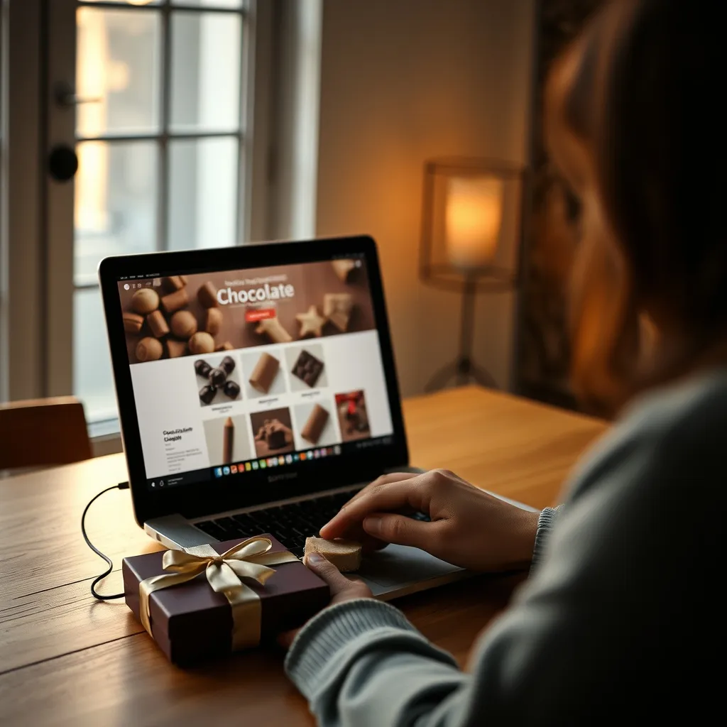 Commande de chocolats artisanaux en ligne avec coffret livré à domicile