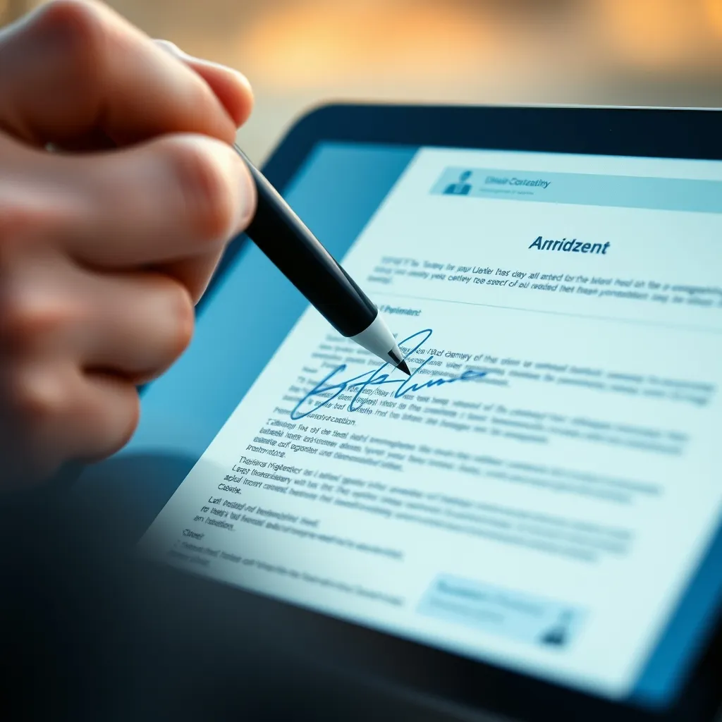 Dessiner sa signature avec un stylet directement sur l'écran tactile