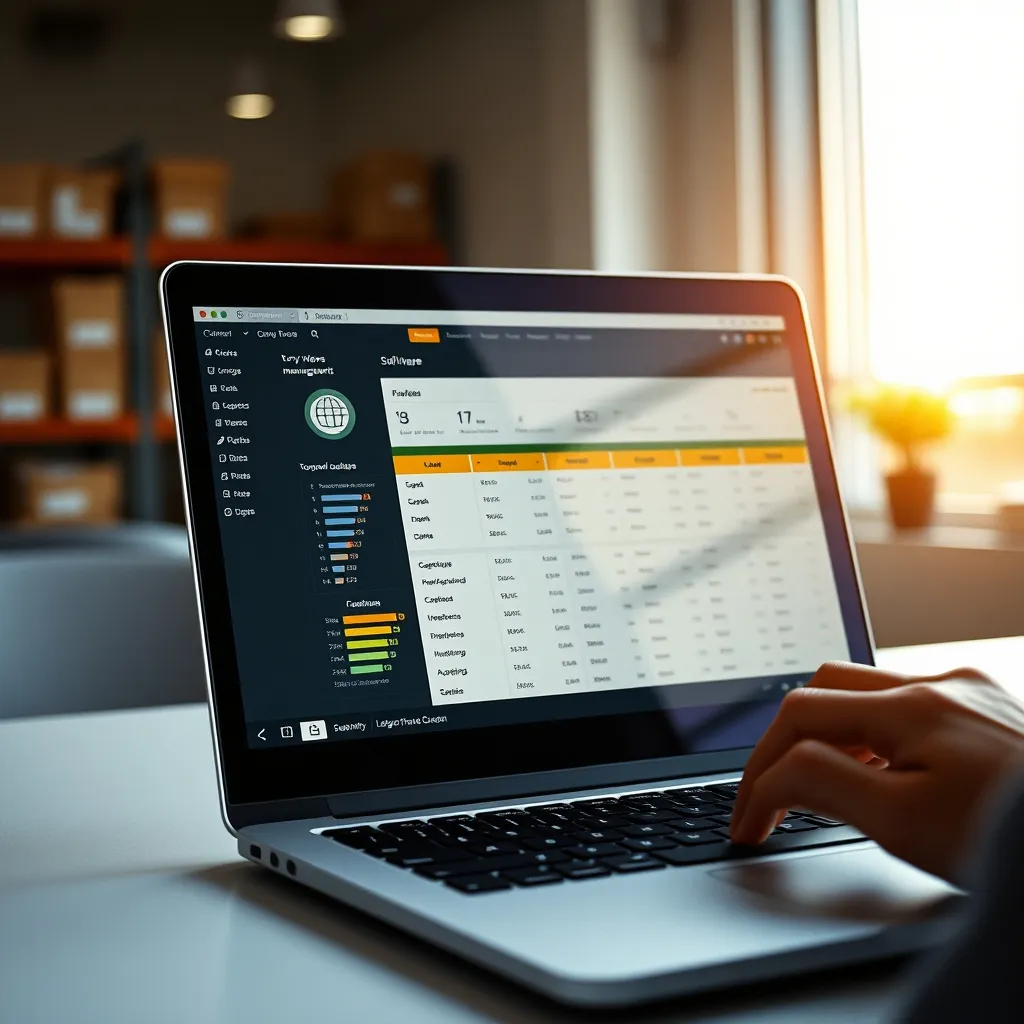 Interface d'un logiciel ERP affichant les modules de gestion des stocks et de la comptabilité