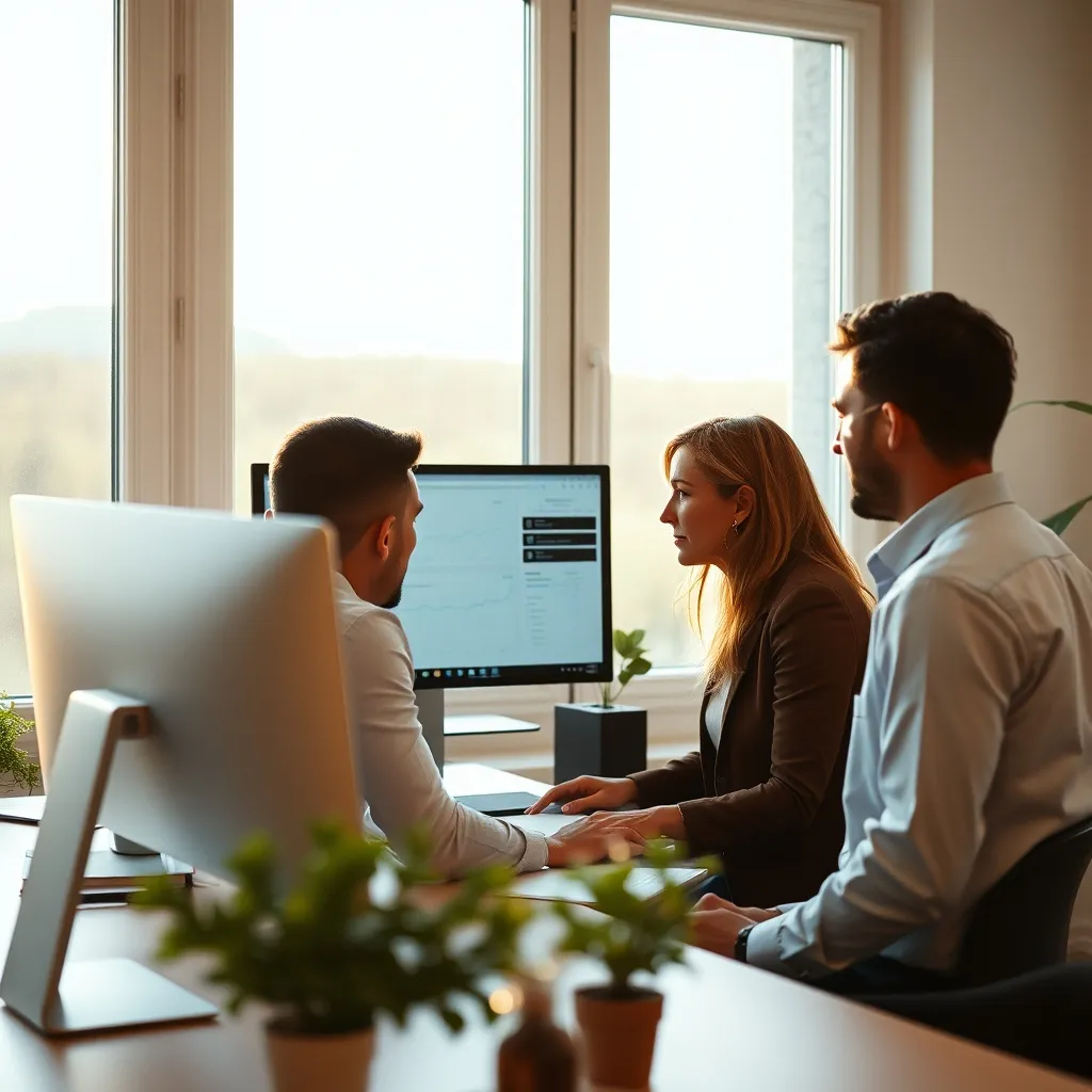 Une équipe de TPE analyse ses données commerciales sur un logiciel de gestion intégré