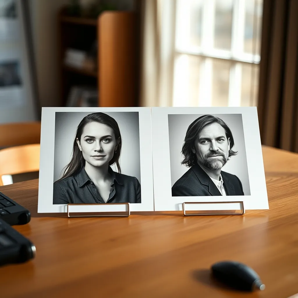 Comparaison entre un portrait couleur et sa version noir et blanc générée par prompt IA