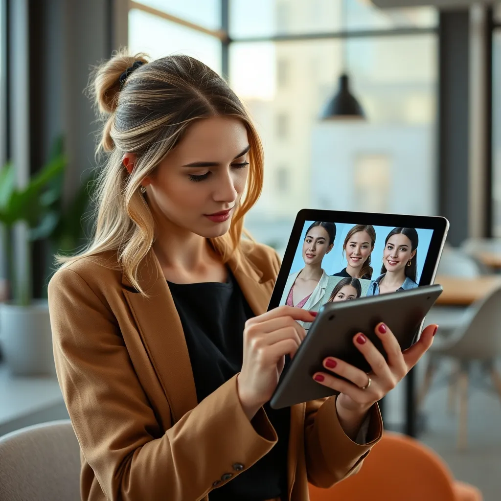 Sélection parmi plusieurs variantes de portraits IA pour choisir la meilleure option
