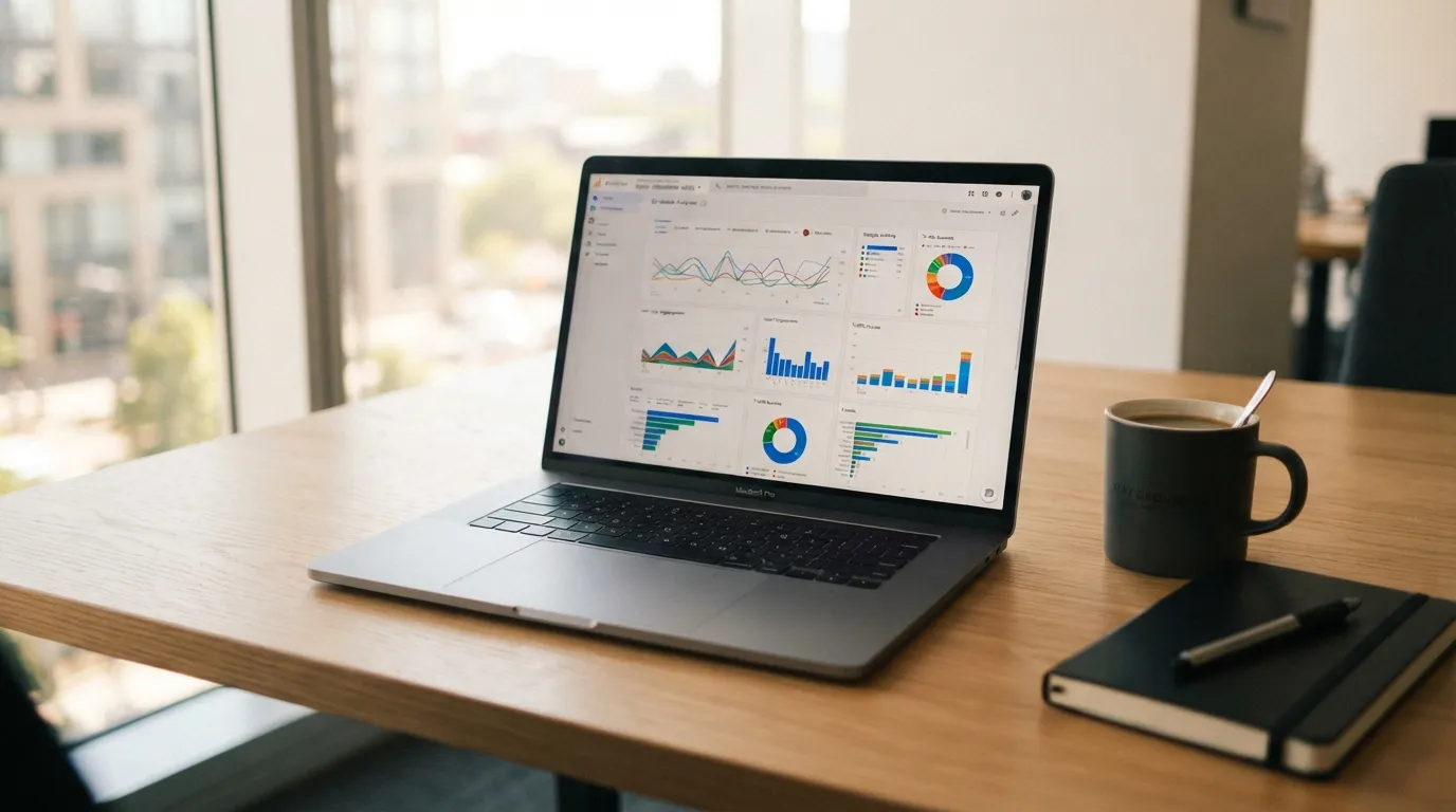 Tableau de bord GA4 affichant les événements clés suivis pour un site de PME