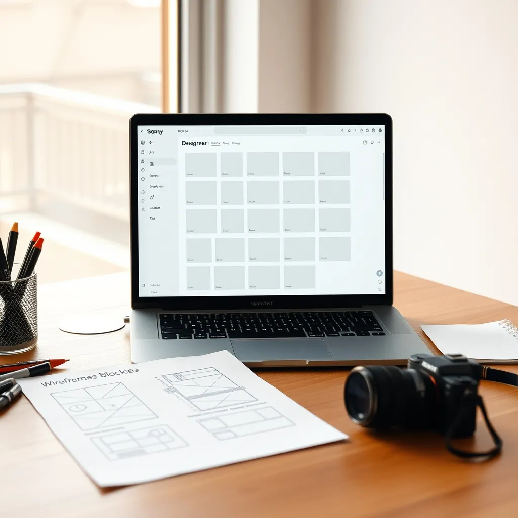 Un wireframe papier à côté d'un écran Figma : deux étapes du même processus de conception web